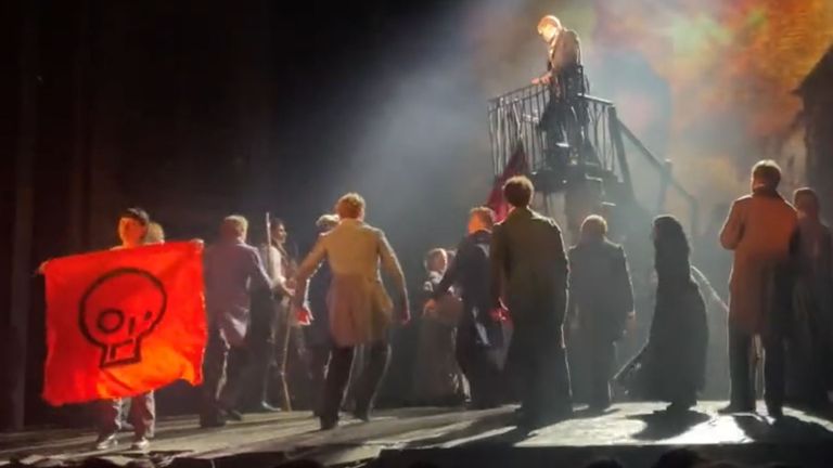 Les Miserables Disrupted by Protest